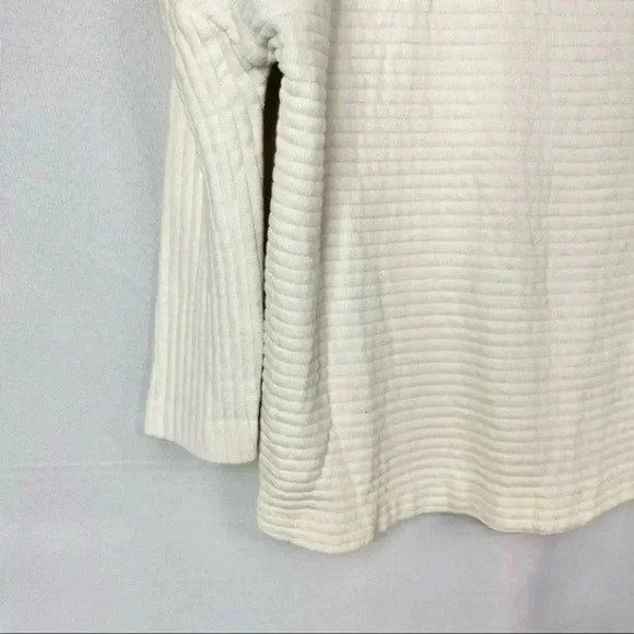 Zara White Textured Mock Neck Drop Shoulder Long Sleeve Sweater M - Picture 4 of 6